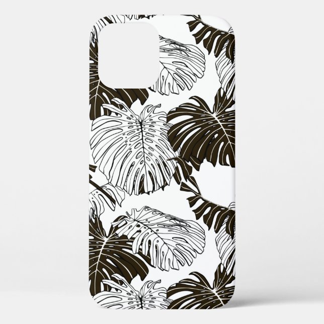 Coques Case-Mate iPhone Feuille Monstera motif continu (Verso)