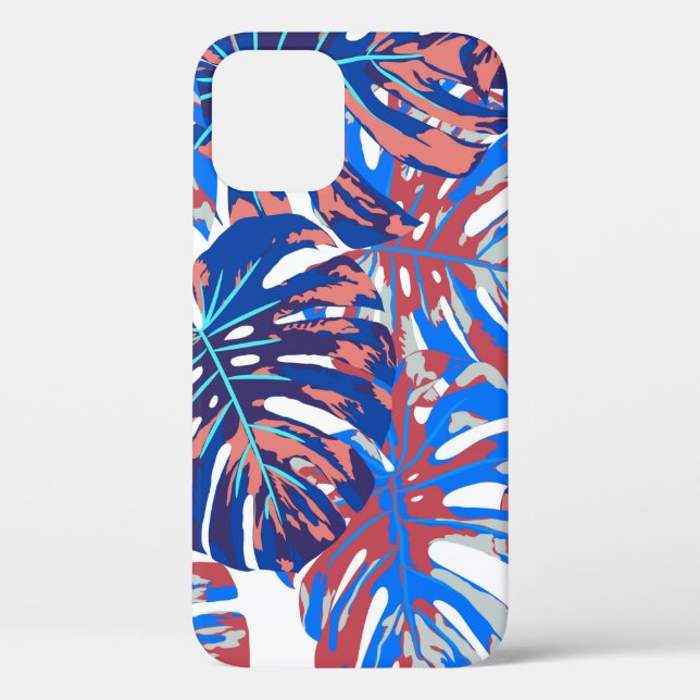 Coques Case-Mate iPhone Feuille Monstera motif continu (Verso)
