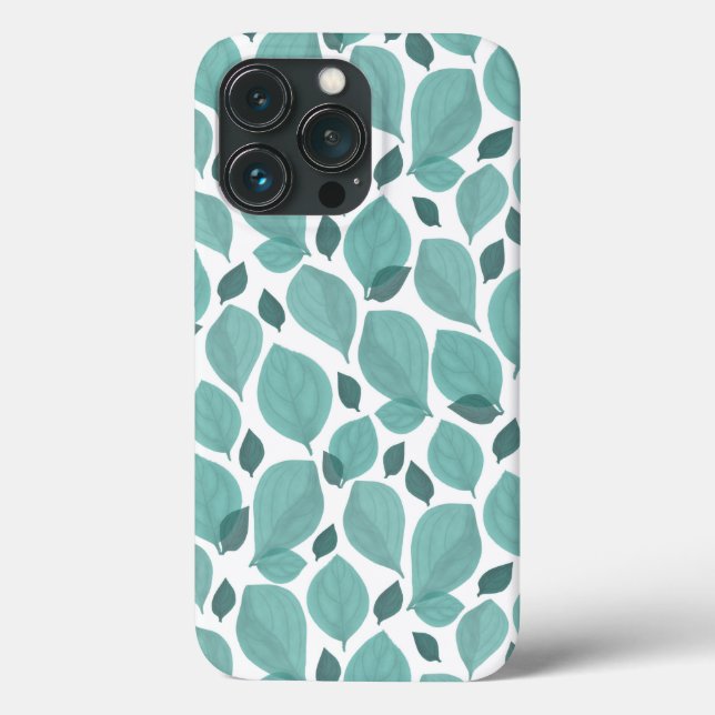 Coques Case-Mate iPhone Feuille Plante de plantes Motifs Turquoise (Verso)