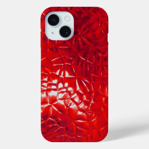 Coque Pour iPhone 15 feuille rouge abstraite