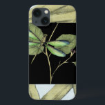 Coque Case-Mate iPhone Feuilles à l'instigation de la libellule par Jenni<br><div class="desc">Ce dessin de feuilles de Jennifer Goldberger présente l'apparition d'une libellule sur un arrière - plan noir. L'ambiance nocturne de l'entrée contraste agréablement avec l'ambiance diurne de l'impression de feuille. Commandez aujourd'hui !</div>