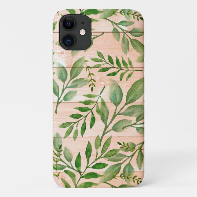 Coques Case-Mate iPhone Feuilles aquarelle (Dos)