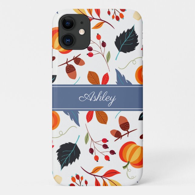 Coques Case-Mate iPhone Feuilles botaniques élégantes d'automne (Dos)