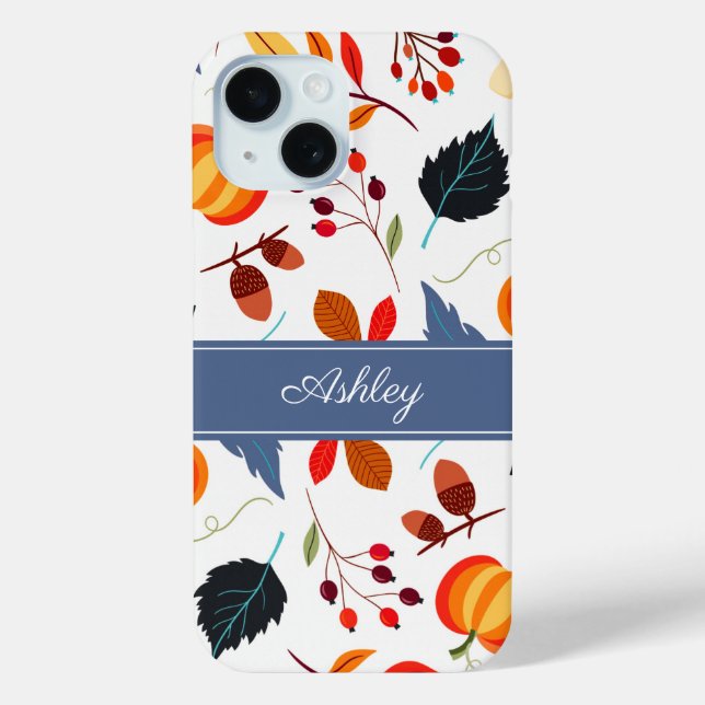 Coques Case-Mate iPhone Feuilles botaniques élégantes d'automne (Verso)