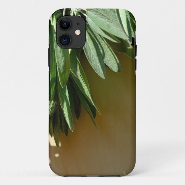 Coques Case-Mate iPhone Feuilles botaniques vertes élégantes Herbes fraîch (Dos)