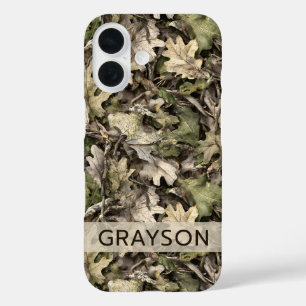 Coque Pour iPhone 16 Feuilles Camouflage Personnalisé