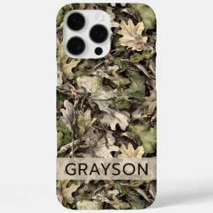 Coque iPhone 16 Pro Max Feuilles Camouflage Personnalisé