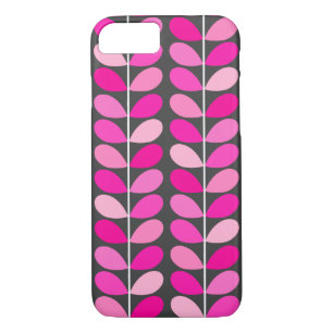 Coque Case-Mate Pour iPhone Feuilles danois du milieu du siècle, Fuchsia rose