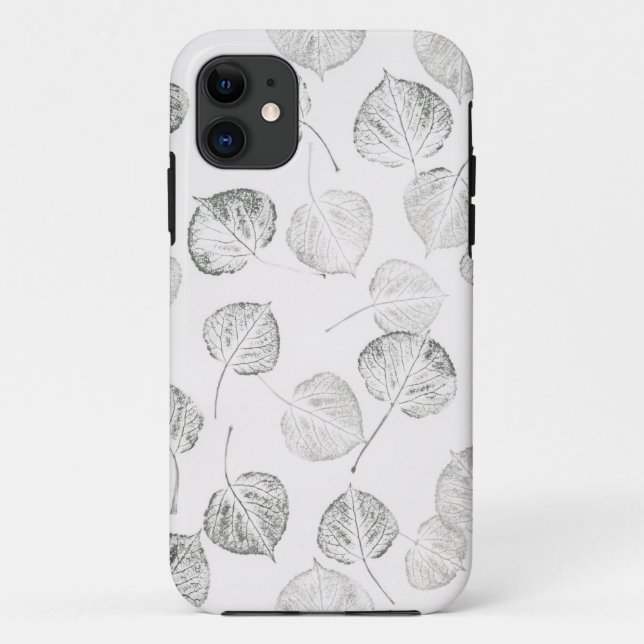 Coques Case-Mate iPhone Feuilles d'Aspen noir et blanc © Sandy Long (Dos)