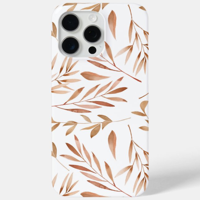 Coques Case-Mate iPhone Feuilles d'automne aquarelle neutre Feuillage d'au (Verso)