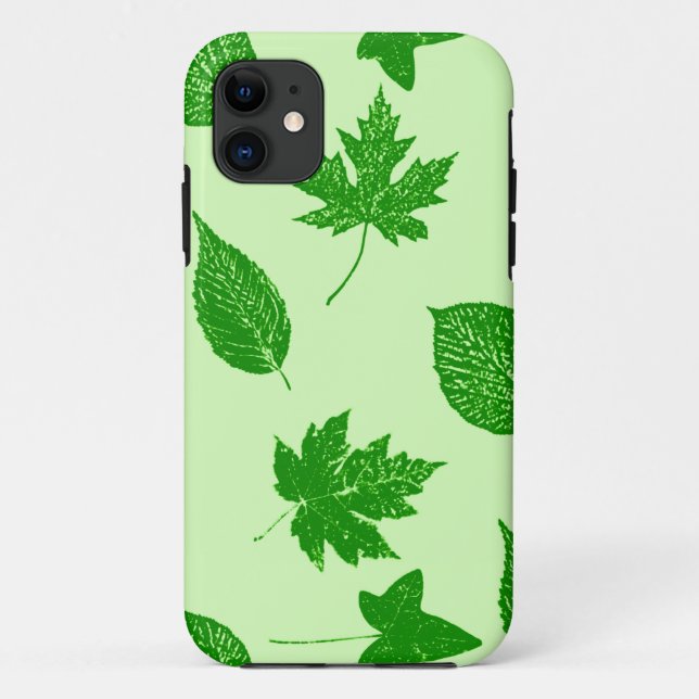 Coques Case-Mate iPhone Feuilles d'automne - émeraude et vert citron (Dos)