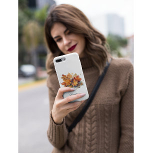 Case-Mate iPhone Case Feuilles d'automne en aquarelle personnalisable