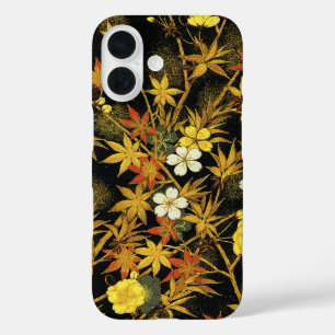 Coque Pour iPhone 16 Feuilles d'automne japonaises Antique botanique