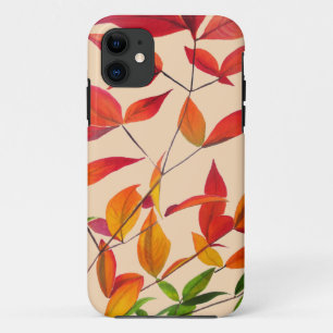 Coques Pour iPhone Feuilles d'automne orange, art original à l'aquare