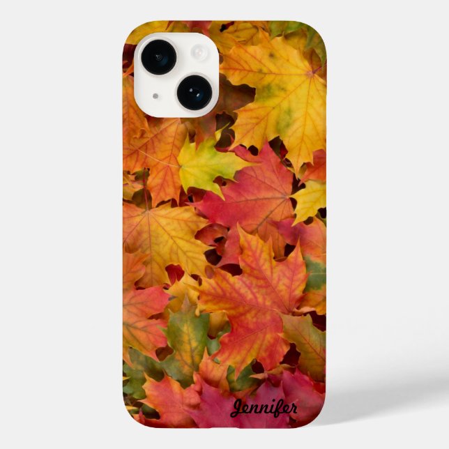 Coques Case-Mate iPhone Feuilles d'automne Personnaliser le nom ou le text (Verso)