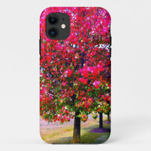 Coque Case-Mate Pour iPhone Feuilles d'automne rose impressionniste