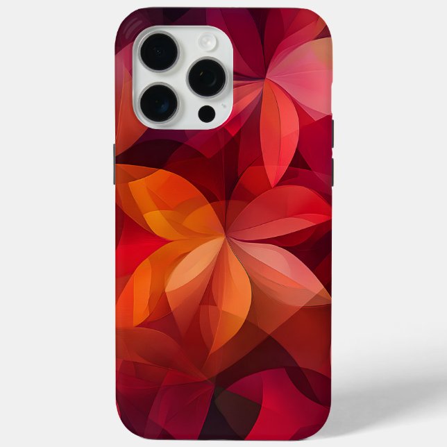 Coques Case-Mate iPhone 🍁 Feuilles d'automne vibrantes en rouge et orange (Verso)