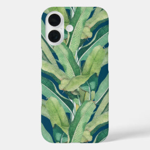 Coque Pour iPhone 16 Feuilles de bananier vertes tropicales vintage