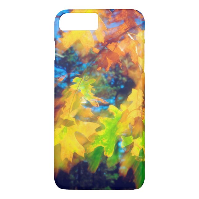 Coques Case-Mate iPhone Feuilles de chêne noir soufflant dans le vent (Dos)