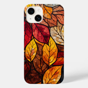Coque Case-Mate iPhone feuilles de chute en vitrail mignon