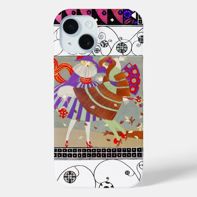 COQUES Case-Mate iPhone FEUILLES DE CHUTE, VENT, SWIRLS MODE COSTUME DESIG (Verso)