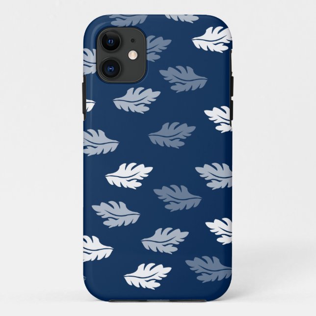 Coques Case-Mate iPhone Feuilles de la marine Blue Antique Motif (Dos)