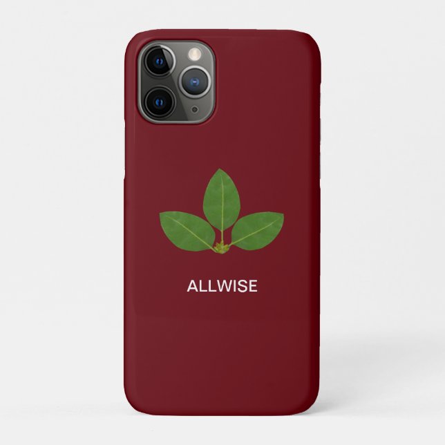 Coques Case-Mate iPhone Feuilles de Laurier Vert Moderne sur Fond Cramoisi (Dos)