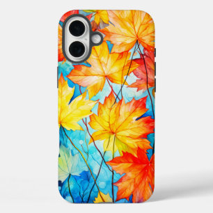 Coque Pour iPhone 16 Plus Feuilles de Maple Automne Tombées Vibrantes