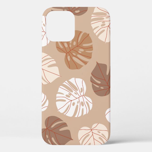 Coques Case-Mate iPhone Feuilles de Monstera Beige : Motif tendance à la m (Verso)