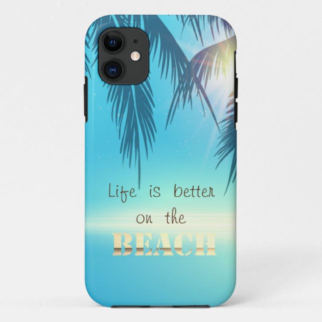 Coques Case-Mate iPhone Feuilles de palmier de plage adorables  (Dos)