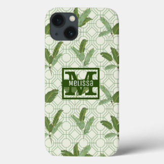 Coques Pour iPhone Feuilles de palmiers tropicaux | Ajouter Votre Nom