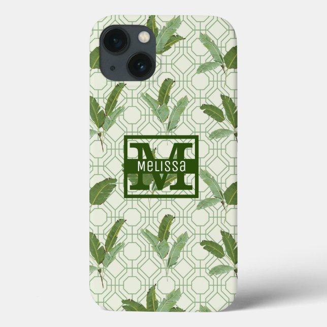 Coques Case-Mate iPhone Feuilles de palmiers tropicaux | Ajouter Votre Nom (Verso)