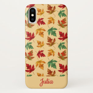 Case-Mate iPhone Case Feuilles d'érable d'automne avec nom personnalisé