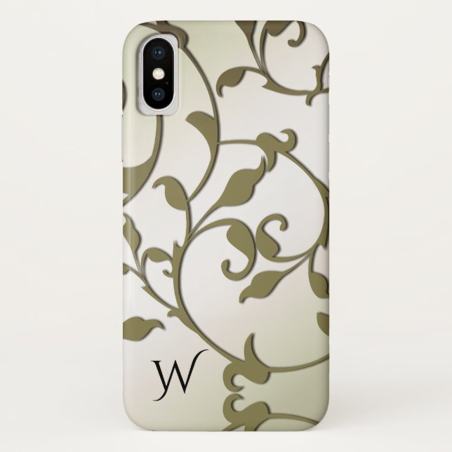 Coques Case-Mate iPhone Feuilles d'olive défilantes Personnalisé (Dos)