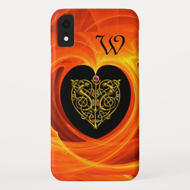 Coques Case-Mate iPhone FEUILLES D'OR AVEC POIGNONS CELTIQUES, Jaune Orang (Dos)