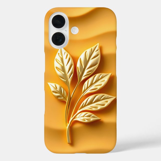 Coques Case-Mate iPhone Feuilles d'or sur Ochre Coque-coque iphone Mate (Verso)