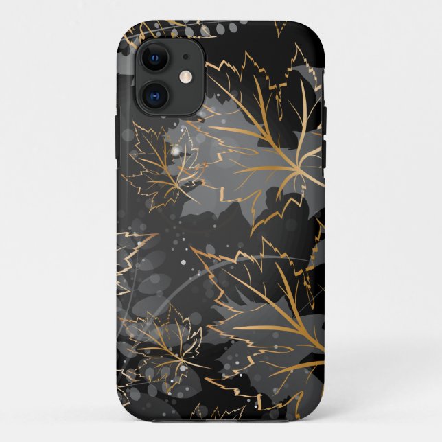 Coques Case-Mate iPhone Feuilles Dorées 5 (Dos)