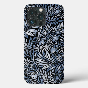 Case-Mate iPhone Case Feuilles et fleurs en argent et bleu