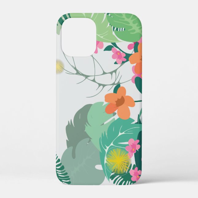 Coques Case-Mate iPhone Feuilles et Fleurs Tropicales Pastel (Verso)