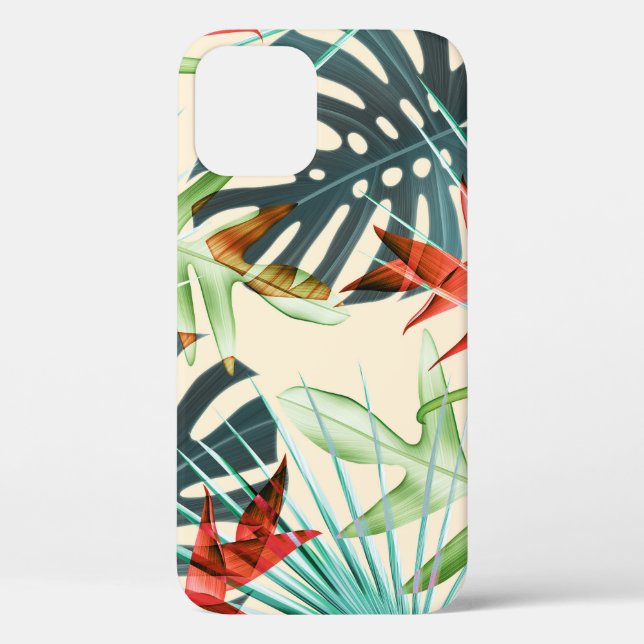 Coques Case-Mate iPhone Feuilles et fleurs tropicaux : Motif dynamique (Verso)