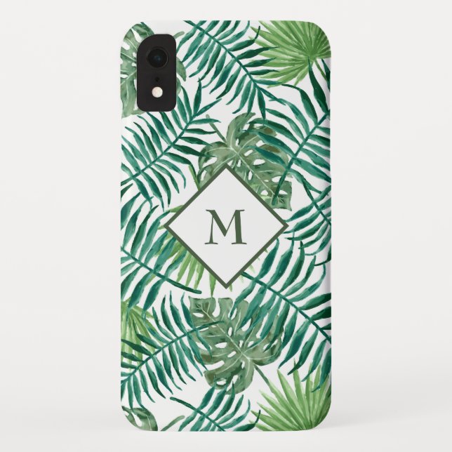 Coques Case-Mate iPhone Feuilles exotiques monogrammes (Dos)