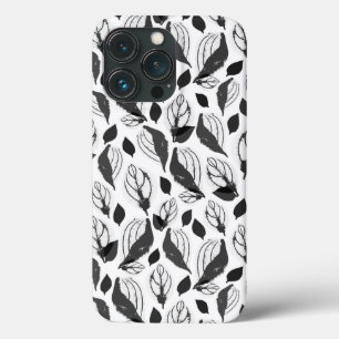 Case-Mate iPhone Case Feuilles Herbe Noir et Blanc Motif Plante