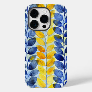 Coque Case-Mate iPhone Feuilles jaune et bleu