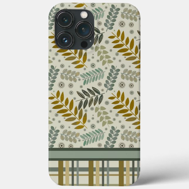 Coques Case-Mate iPhone Feuilles modernes Plaid Inspirivity Motif (Verso)
