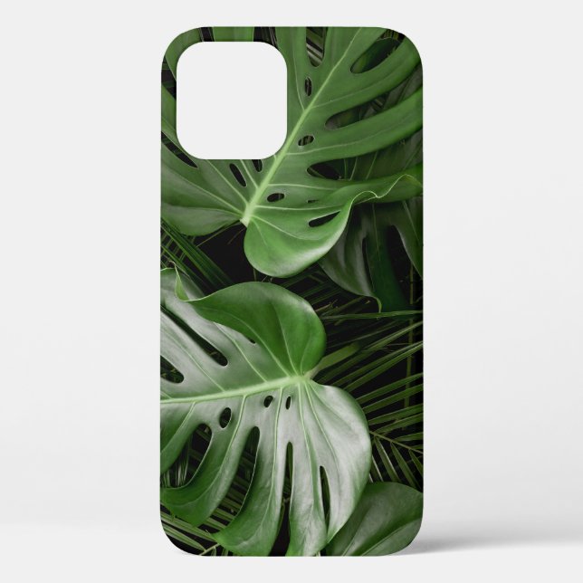 Coques Case-Mate iPhone Feuilles Monstera, aménagement tropical de luxe. (Verso)