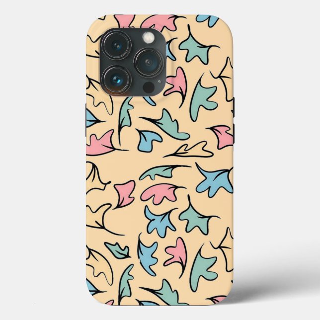 Coques Case-Mate iPhone Feuilles pastel jaune (Verso)