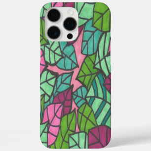 Coque iPhone 16 Pro Max Feuilles Pink and Green Palm