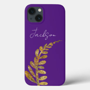 Case-Mate iPhone Case feuilles sur l'art nature violet ajouter votre pro
