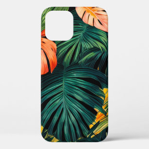 Case-Mate iPhone Case Feuilles tropicales colorées et fleurs d'Hibiscus