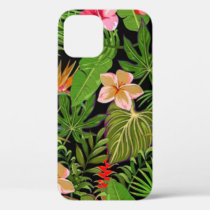 Case-Mate iPhone Case Feuilles tropicaux colorés et fleurs d'Hibiscus  